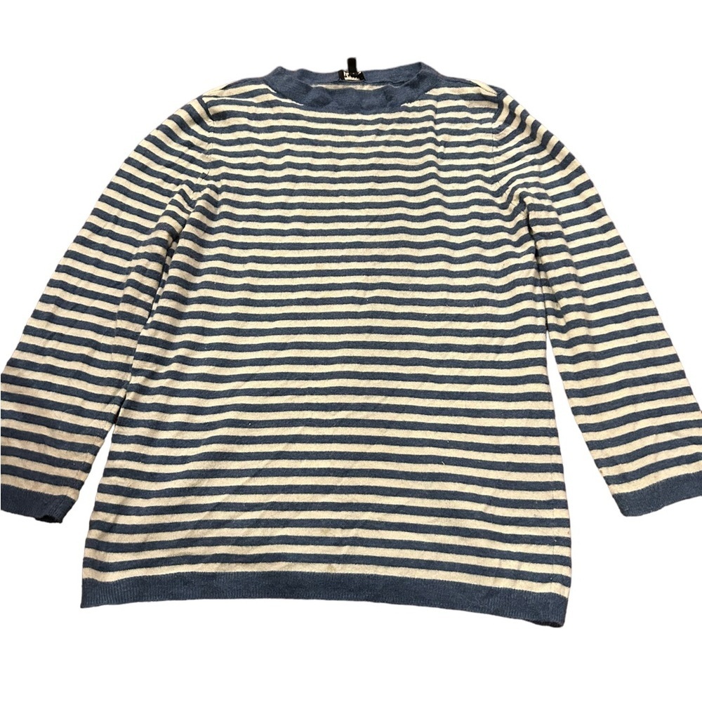 Talbots Striped Lambswool Blend Crewneck Sweater size Medium